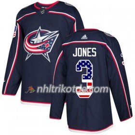 Blue Jackets Trikot Seth Jones 3 Adidas 2017-2018 Marineblau USA Flag Fashion Authentic - Herren